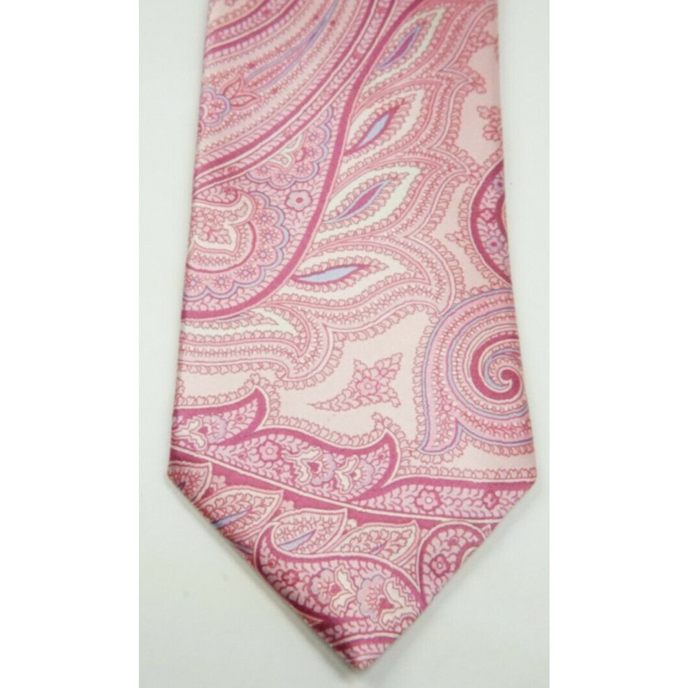 Ike Behar Pink paisley Necktie men's silk Tie 61 x 3.25"
